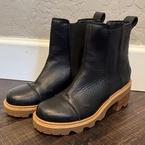 Black Leather Ankle Boots